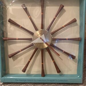 NIB, George Nelson mid century spindle wall clock